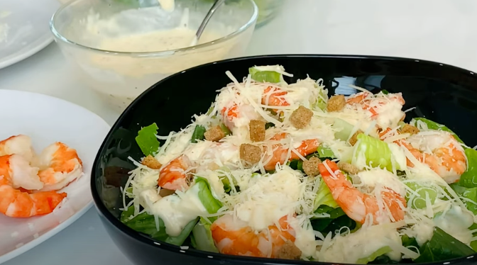 tangy, creamy shrimp salad