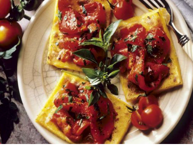 baked polenta with roasted peppers
