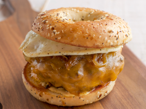 Be Cool Grandpa - breakfast bagel burger